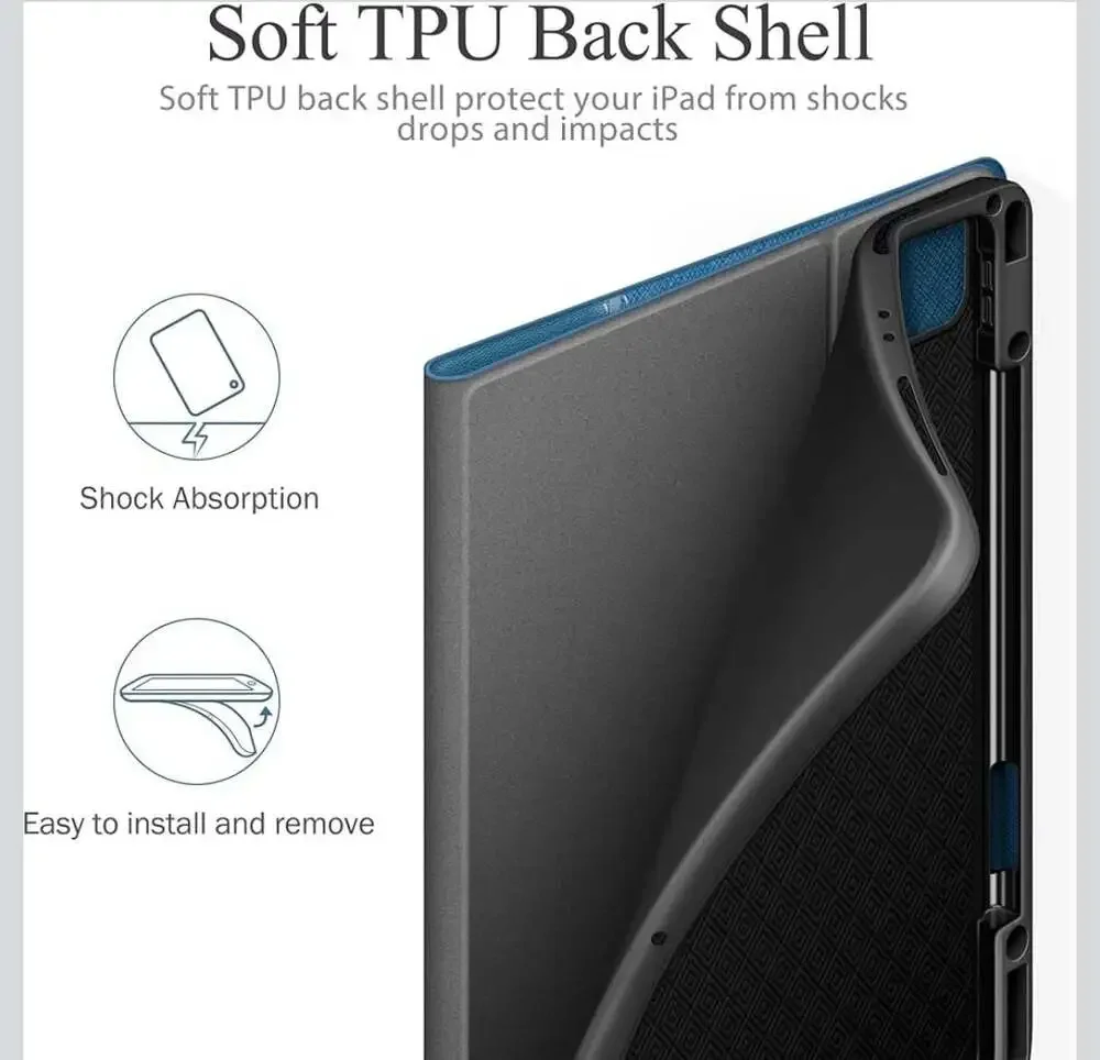 kingBlanc iPad Pro 12.9-inch Case (3rd/4th/5th/6th Gen) with Apple Pencil Holder